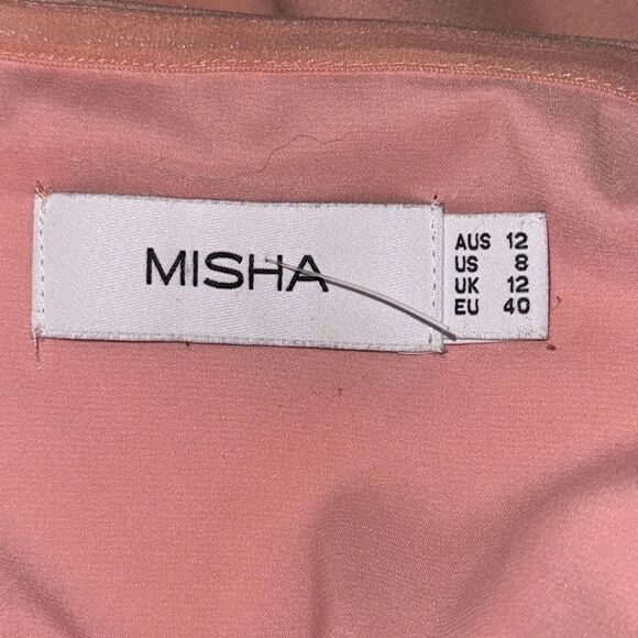 Misha Alston Strapless Ruched BONDED CREPE Mini Dress Calypso Pink Sz 8 Revolve - Picture 13 of 15